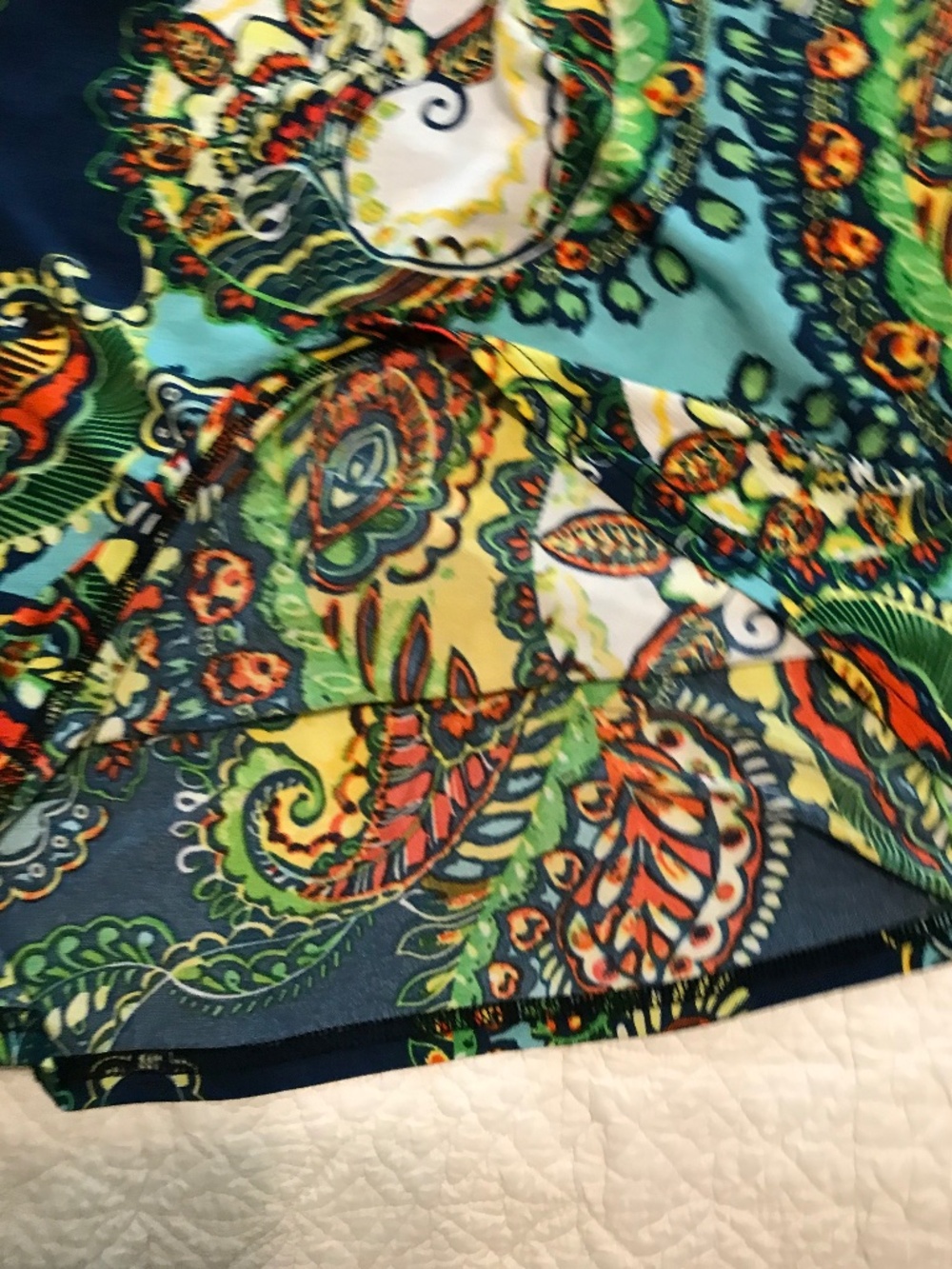 WinWin very colorful floral / paisley tie (bell) sleeve tunic (S-M) - Picture 12 of 16